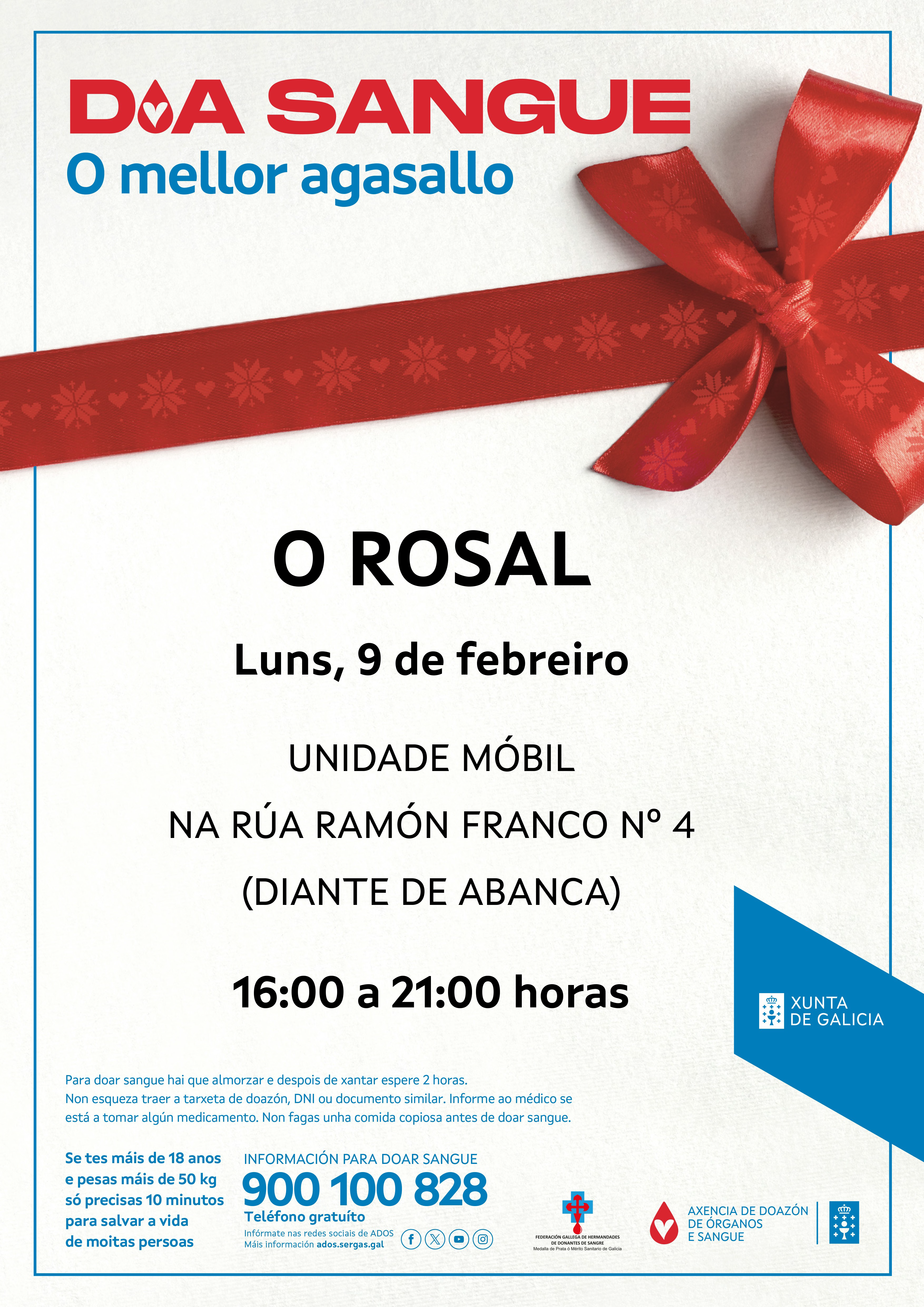 Nova visita ao Rosal do autobuěs da Axencia Galega de Doazoěn de Sangue