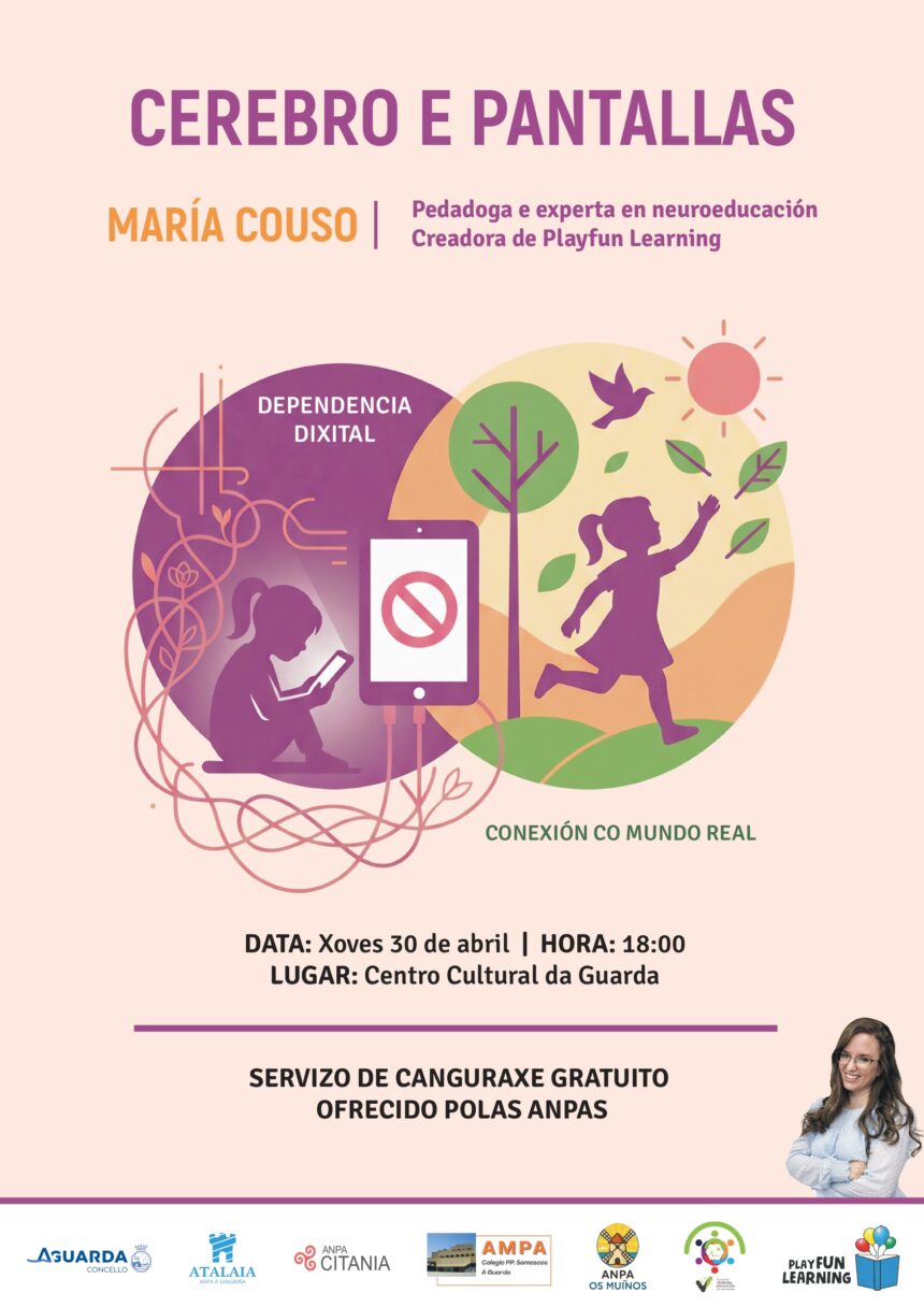 Cartel charla pantallas Maria Couso