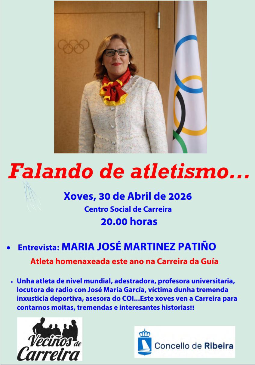 Cartel da homenaxe a atleta Maria Jose Martinez Patino
