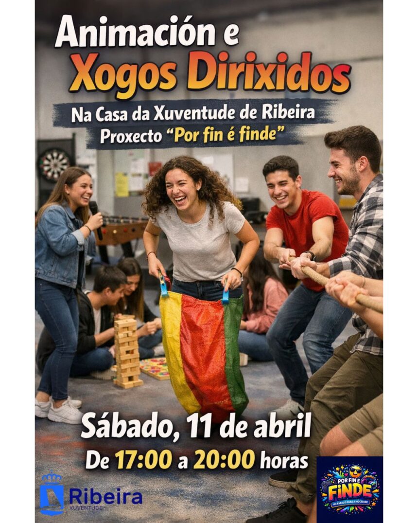 Cartel das actividades do programa Por fin e finde Segunda semana abril 2026