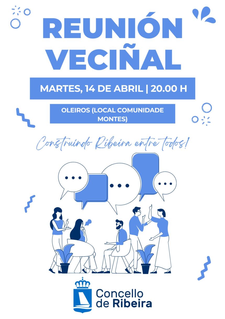Cartel das reunions vecinais Oleiros Abril 2026
