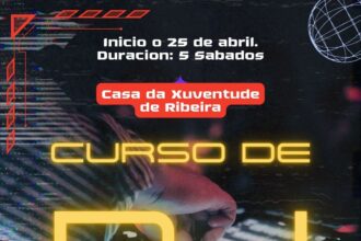Cartel do curso de DJ no programa Mocidade Formada Abril 2026