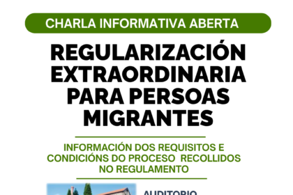 Cartel charla regularizacion migrantes