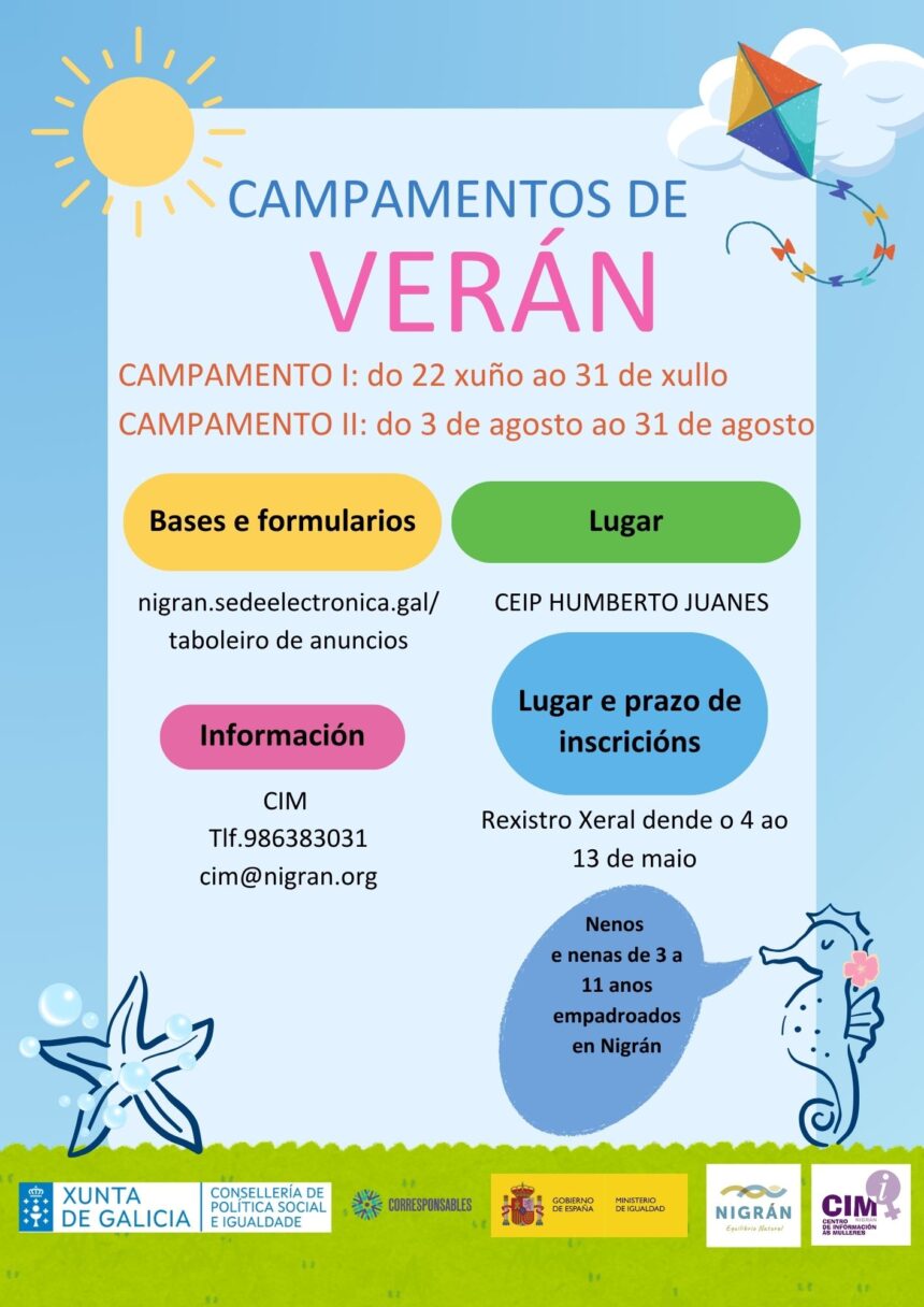 Cartel Campamentos de veran 2026