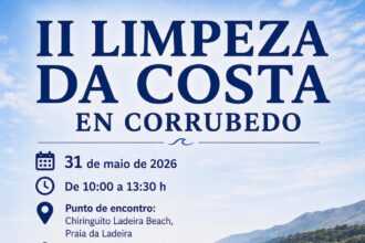 Cartel da segunda limpeza do litoral de Corrubedo Maio 2026