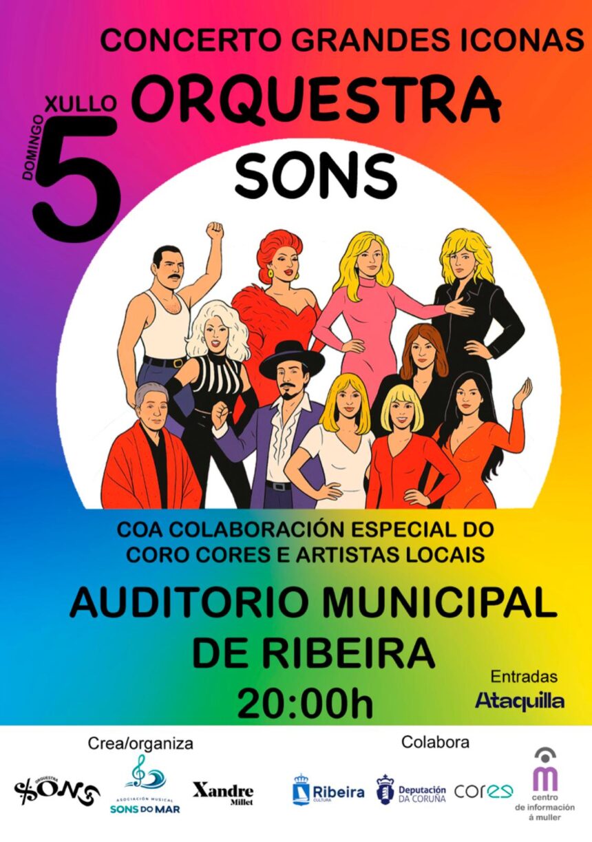 Cartel do concerto Grandes Iconas polo Dia do Orgullo 2026