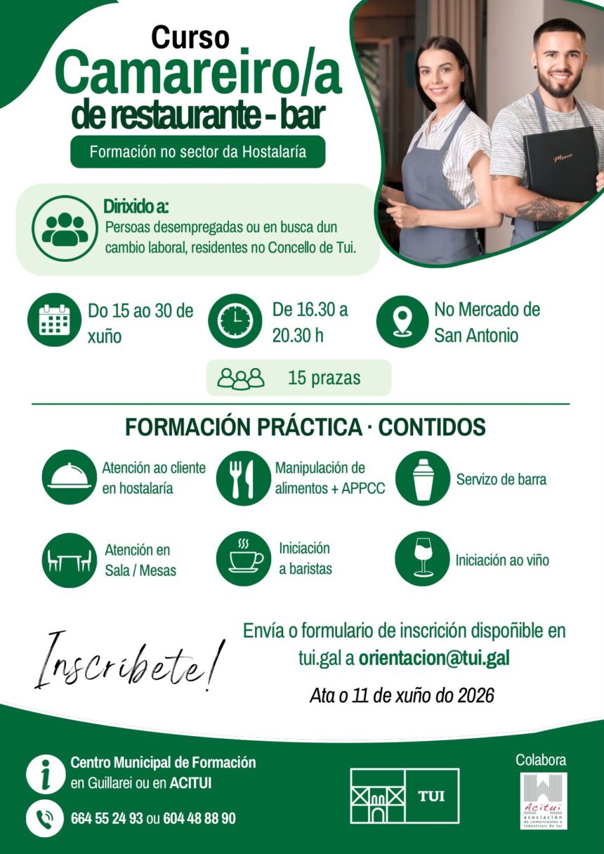 06062026 Cartel Curso Camareiro a