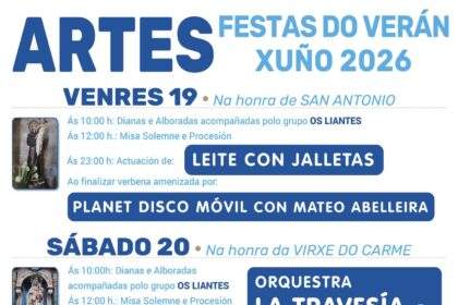 Cartel das festas do veran de Artes 2028