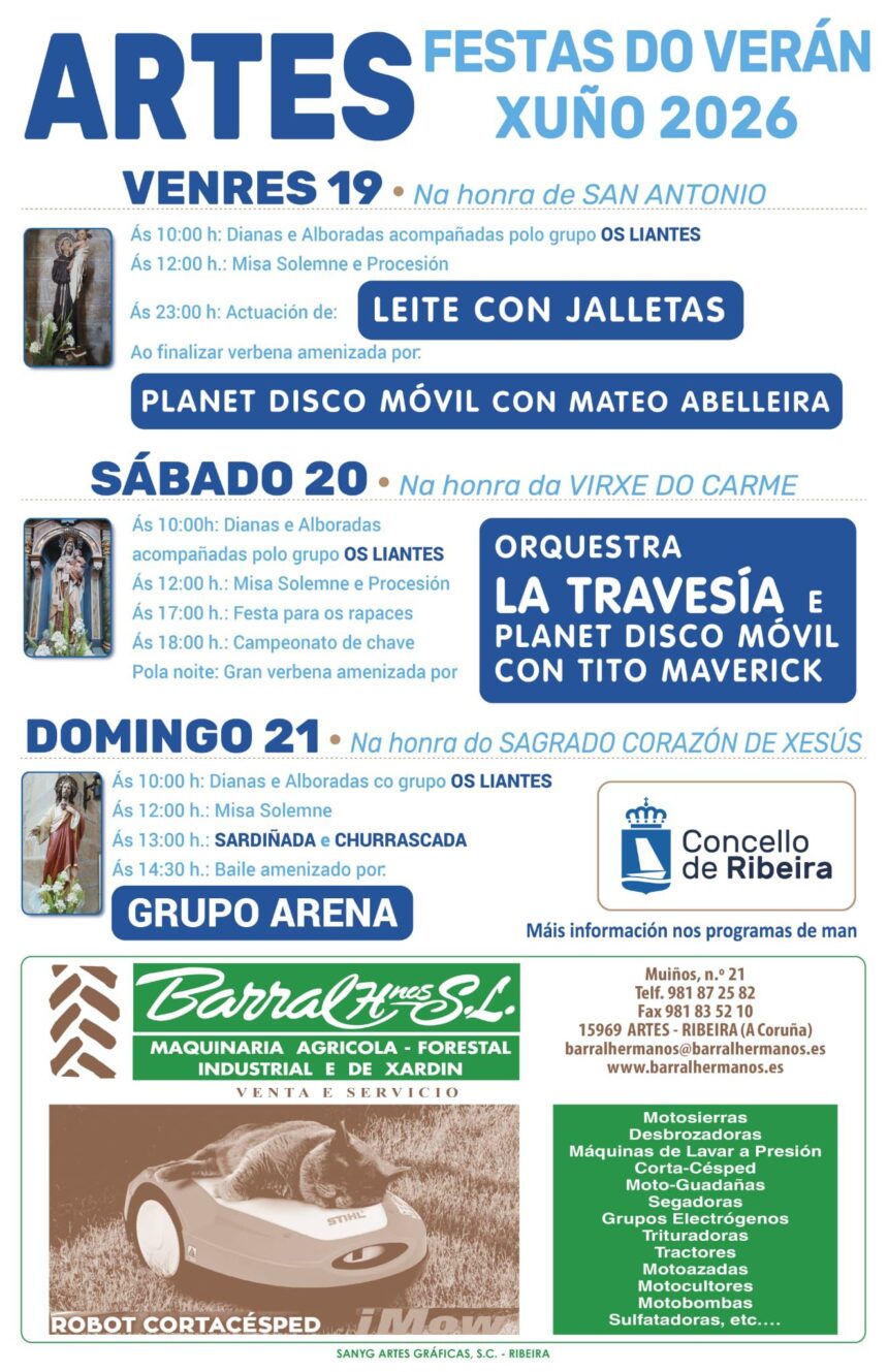 Cartel das festas do veran de Artes 2028