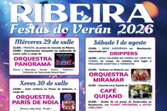 Cartel das festas do veran de Ribeira 2026