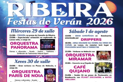 Cartel das festas do veran de Ribeira 2026