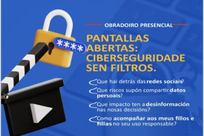 Cartel do obradoiro presencial sobre o impacto das redes sociais Xuno 2026