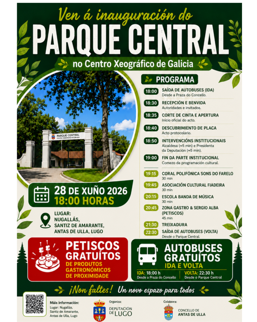 Cartel parque central antas de ulla