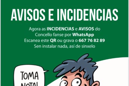 Cartaz aviso de incidencias