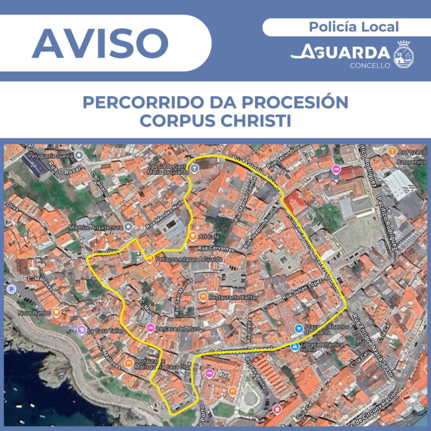 Percorrido procesion alfombras cortes de trafico