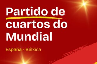 Cartel da pantalla do partido de cuartos do Mundial 2026