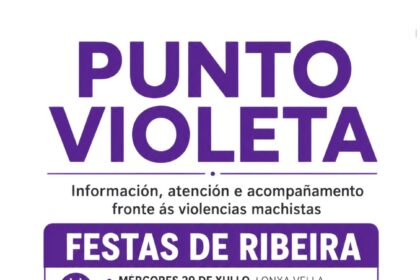 Cartel dos puntos violeta nas festas do veran de Ribeira 2026