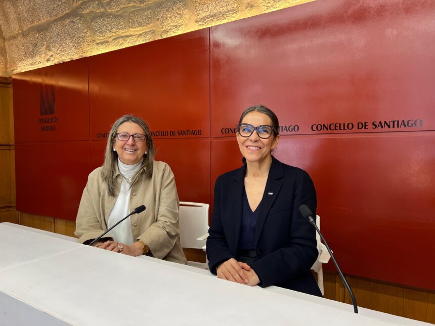 IMAXE Mila Castro e Mercedes Roson na sala de prensa de Raxoi