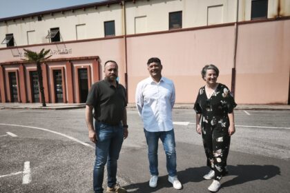 Manu Lourenzo Eva Vilaverde e Cesar Poza na actual EDAR
