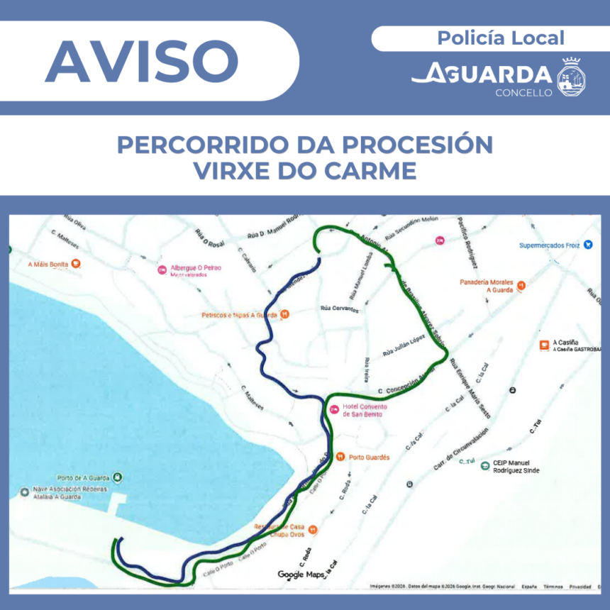 PERCORRIDO PROCESION VIRXE DO CARME