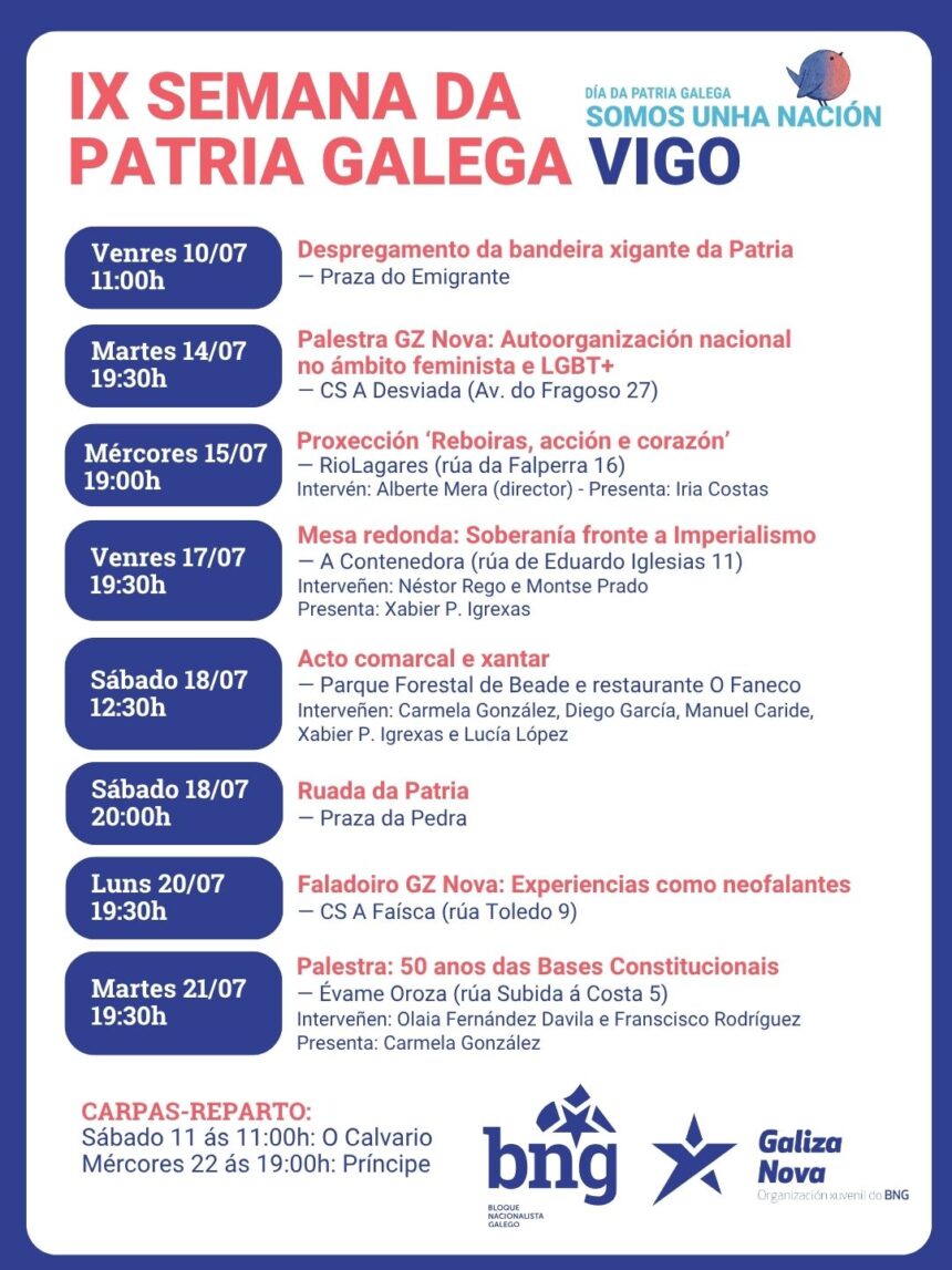 Programacion IX Semana Patria Galega Vigo 2026