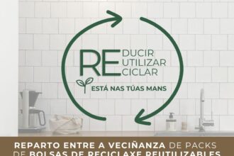 Cartel reparto bolsas reciclaxe