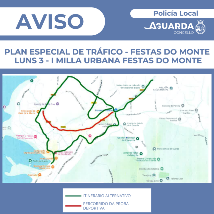 CORTES TRAFICO FESTAS DO MONTE