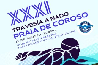 Cartel da XXXI Travesia a Nado Praia de Coroso Agosto 2026