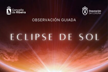 Cartel da observacion guiada do eclipse de sol Agosto 2026