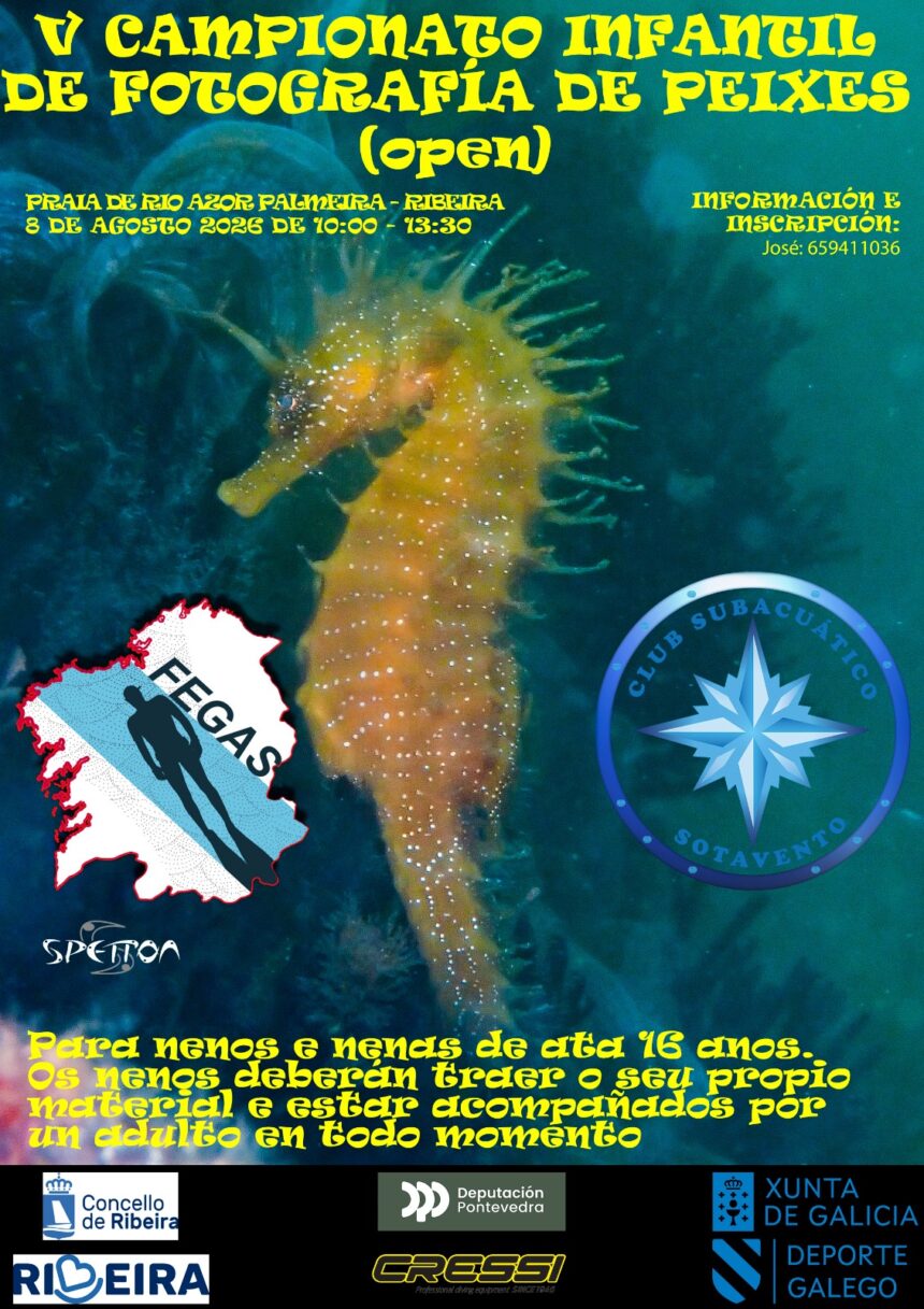 Cartel do V Campionato Infantil de Fotografia de Peixes 2026