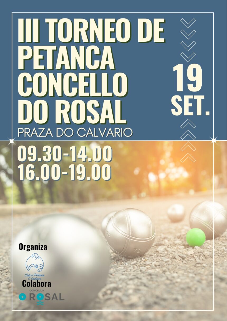 A Praza do Calvario volve converterse nunha pista deportiva co III Torneo de Petanca Concello do Rosal