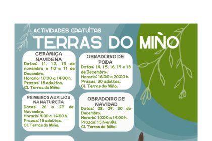 Cartel actividades Terras do Mino