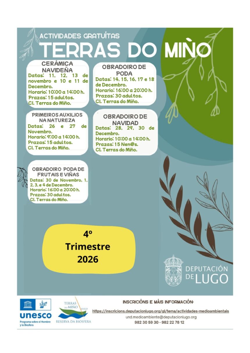 Cartel actividades Terras do Mino
