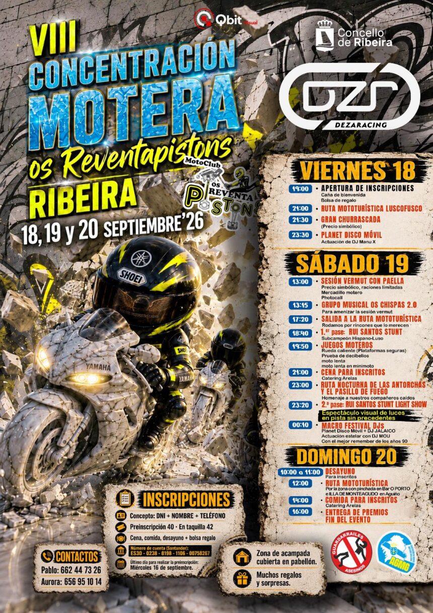 Cartel da concentracion moteira de Os Reventapistons 2026