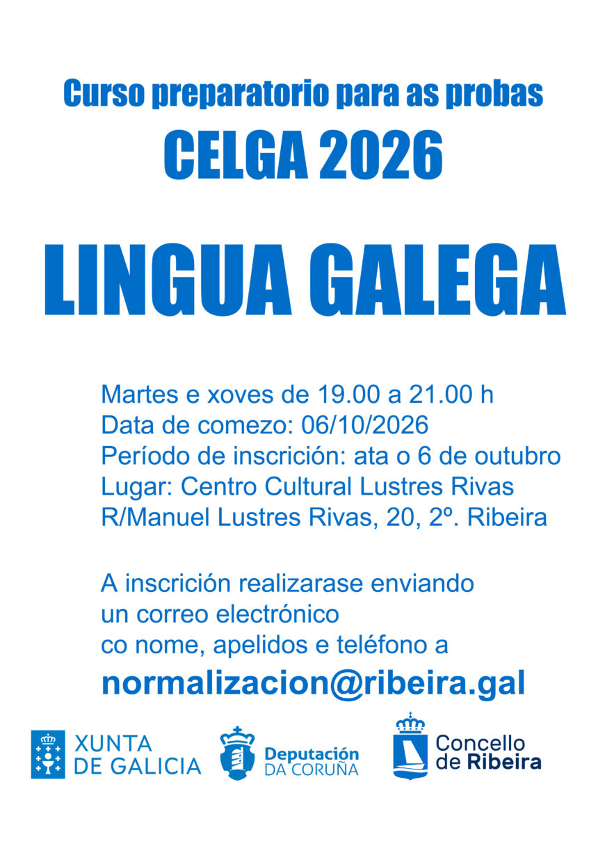 Cartel do curso preparatorio do CELGA 2026