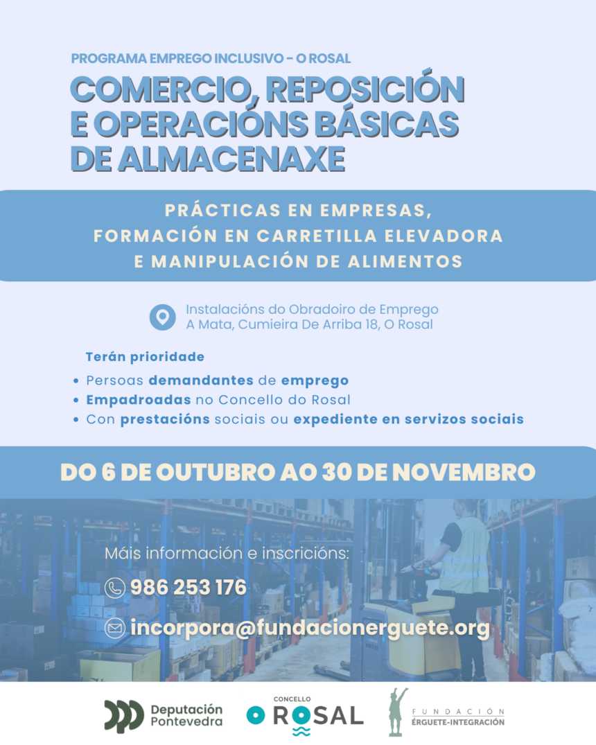 O Rosal acolle unha formacioin gratuiita de comercio reposicioin e almacenaxe