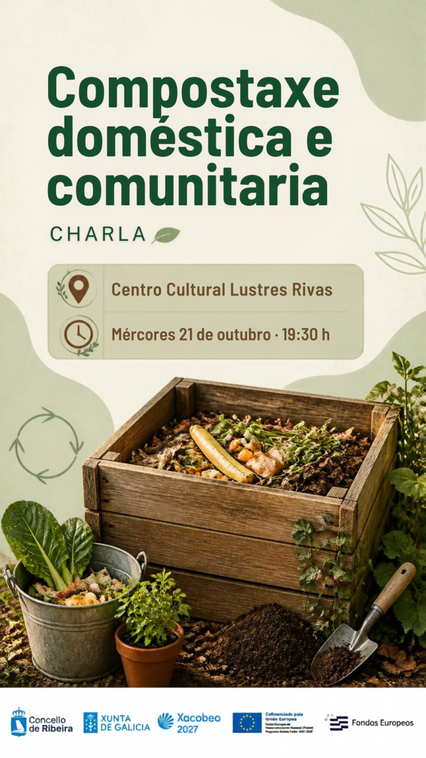 Cartel da charla compostaxe domestica e comunitaria Outubro 2026
