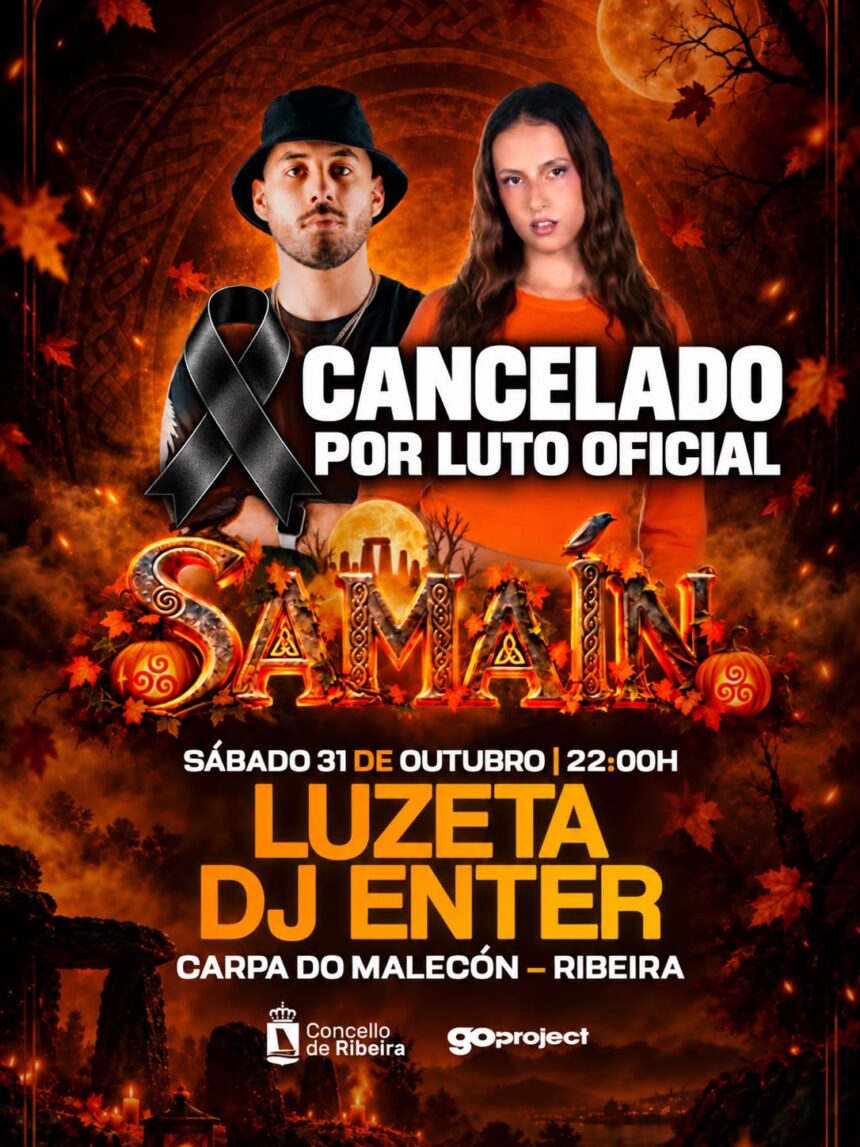 Cartel da suspension dos DJ polo Samain 2026