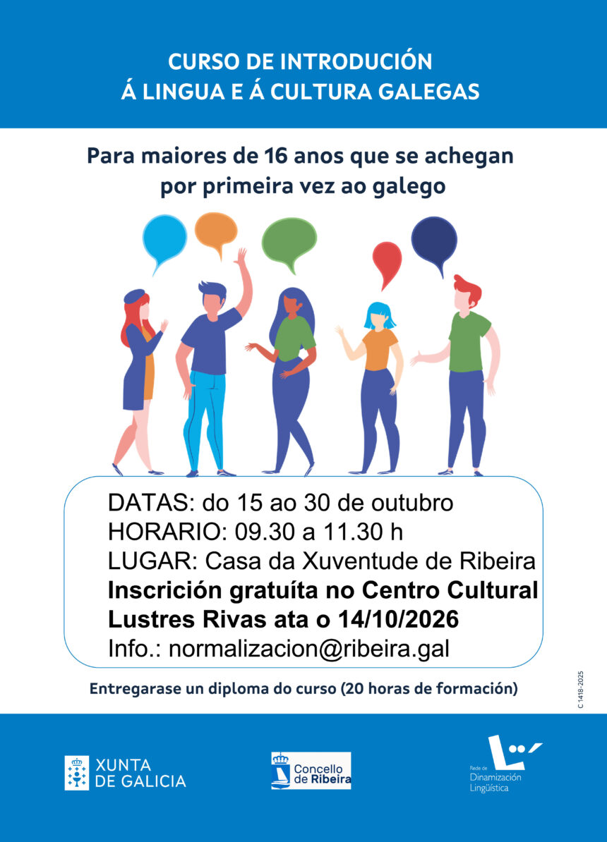 Cartel do curso de introducion a lingua e cultura galega Outubro 2026