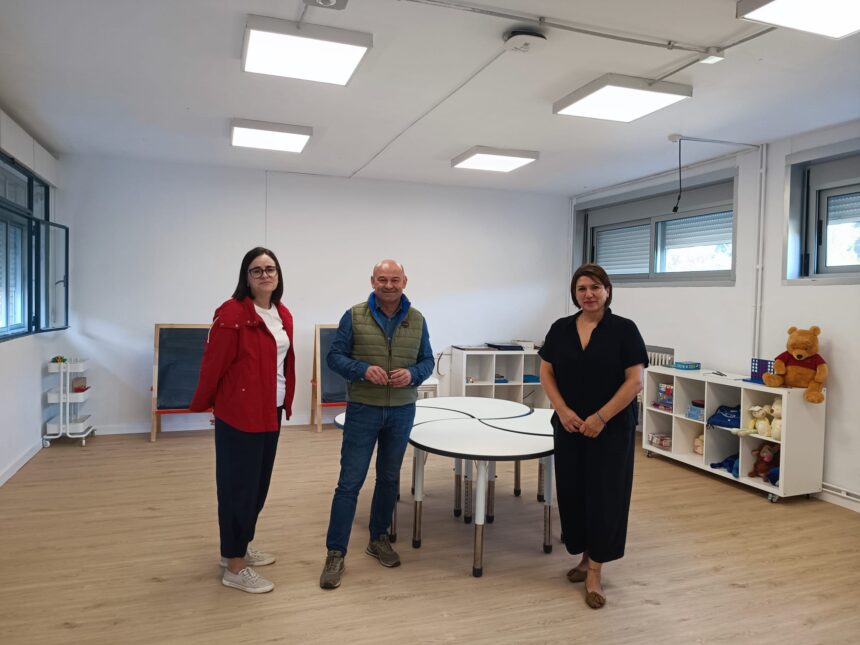 Foto visita colabo mellora aulas CEIP
