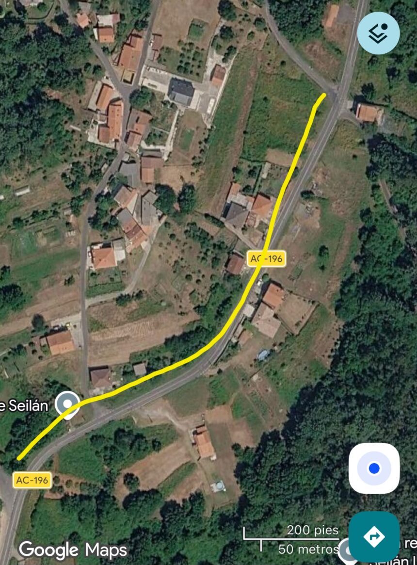 Tramo de carretera en obras